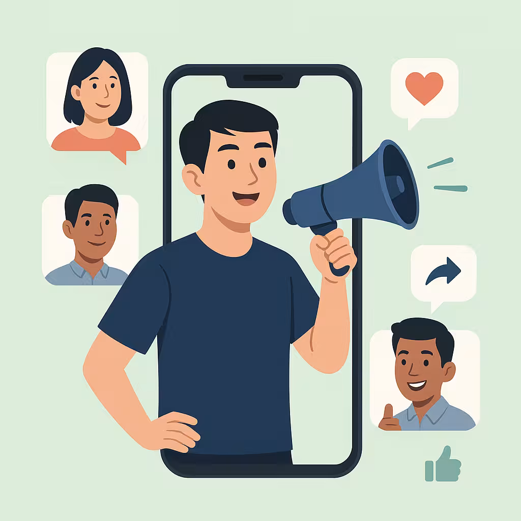 Refer and earn announcer image